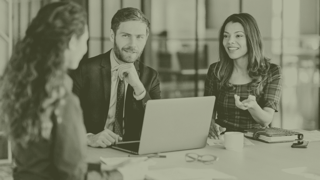 Primary care recruitment consultation meeting discussing permanent GP Practice Manager role and long term hiring strategy